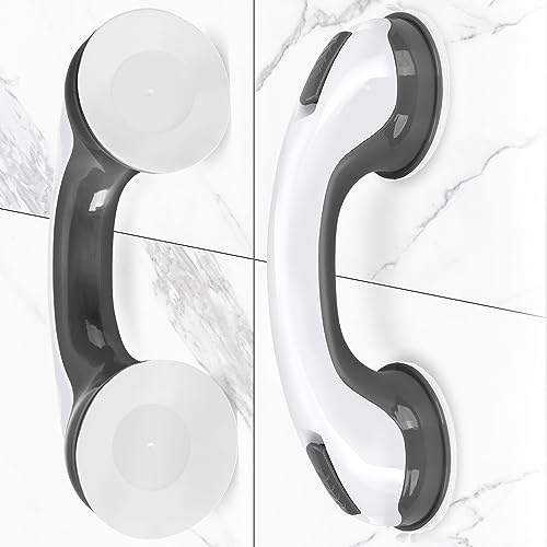 Duschgriff Haltegriffe Badewannen – 2 Packungen 30,5 cm für Badezimmer mit starkem Halt Saugnapf, Balance Bar Sicherheits-Handlauf für Verletzungen, Senioren, ältere Menschen, schwarz