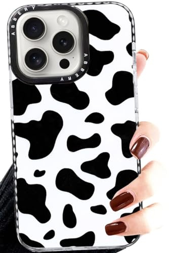 Efitoo for iPhone 15 Pro Case Cow Print, Cute Animal Clear Design Cow Spots Print Pattern Flexible Soft Silicone for Girls Woman Protective Shockproof Aesthetic Phone Cover (for iPhone 15 Pro)