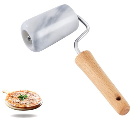 Tianman Marmor Pin Pizza Trommel, Backblech und Kindertrommel, verwendet für Kuchen Backen, Maistortillas, gummiartige Pizza Kekse und andere Küche Backen, Mini Rollstock. (Typ 3 Weiß)
