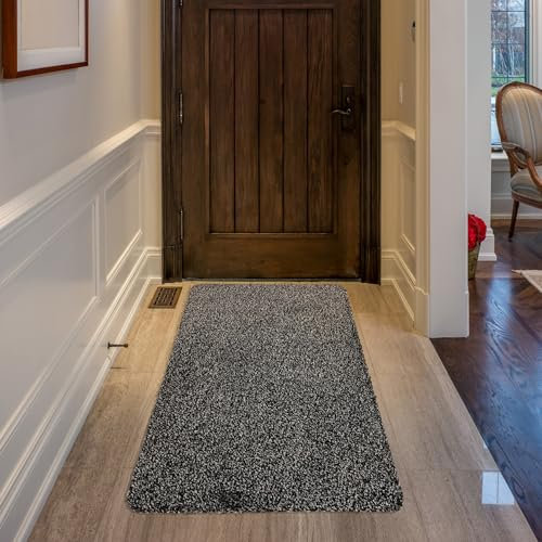Rugs & More Washable Hallway Runner - Non-Slip Polyester Indoor Doormat for Entryway, Kitchen & Garden Door - Durable, Machine-Washable Floor Mat with Rubber Backing (50 x 120 cm - Dark Grey)