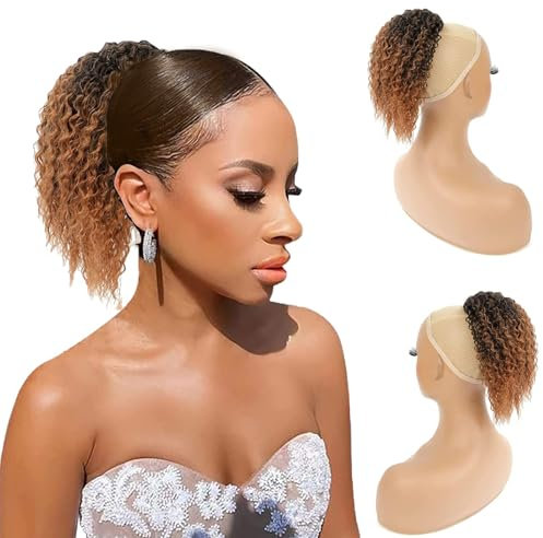 Fulang Hair Cheveux Naturel Afro Ponytail Extension pour Femmes Postiche Cheveux Naturel Queue de Cheval pour Femmes Drawstring Ponytail Extension de Cheveux Synthétiques
