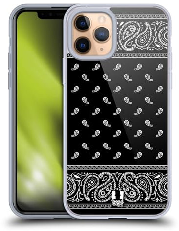Head Case Designs Quadratisch Schwarz Klassische Paisleymuster Softgelhülle Kompatibel Mit Apple iPhone 11 Pro Und Kompatibel Mit Magsafe Zubehör