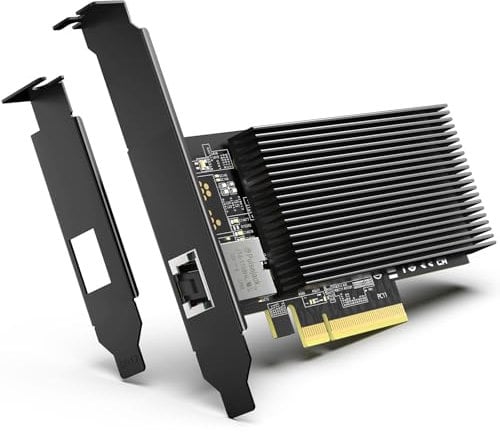 Carte Réseau PCI-E 10G avec 10Gbps RJ45 Ports, Contrôleur Intel X540-T1, Carte Adaptateur Ethernet 10Gb VIMIN Compatible avec PCI Express X8, X16, Prend en Charge Windows Server/Linux/VMware