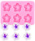 XMOLDNMS Moule en silicone en forme de fleur d'hibiscus pour décoration de gâteaux, cupcakes, bonbons, chocolats, desserts, pâte à sucre, argile polymère