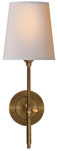 Wandleuchte Innen Wandlampe Moderne, einfache Wandlaterne for den Innenbereich, E14, Einzelkopf, Kupfer-Wandlampe, 5,5 Zoll, Stoff-Lampenschirm, Wandleuchten, Schlafzimmer, Wohnzimmer, Wandleuchte Wan
