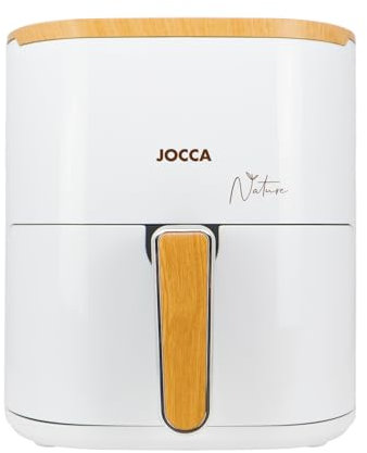 JOCCA - Friggitrice ad aria calda 5L| Friggitrice senza olio| Air Fryer| Timer| Temperatura regolabile| Cucina Sana| (Bianco Nature)