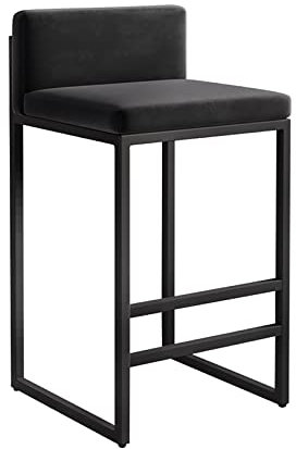 Taburetes de bar modernos de terciopelo para encimera de cocina con respaldo, sillas de isla estilo granja, soportan 440 libras de luna llena Selfle