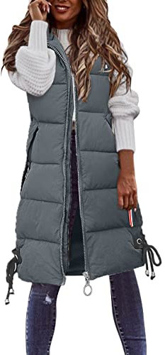 Ärmellose Weste Damen Lang Leichte Damenweste Daunenweste Damen Bench Jacke Damen Herren Steppweste Weste Damen Teddyfleece Vest Dünne Jacke Long Steppweste Damen