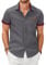 COOFANDY Shirts Mens Short Sleeve Summer Denim Business Casual Dress Shirt Cotton Designer Non Iron Shirt Cowboy Western Button Down Work Shirts Dark Gray A XL
