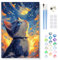 MOGTAA Peinture Numero Enfant Adulte avec Cadre, Chat Peinture par Numero Adulte, DIY Ciel Étoilé Numéro d'Art Kits, Loisirs Créatifs Adultes, pour décoration d'intérieur, 20x30cm