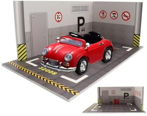 Giocattolo di visualizzazione del garage di parcheggio, modello di parcheggio | Modelli di garage di parcheggio in 1:24,Garage di visualizzazione di modelli, scena di parcheggio, garage in