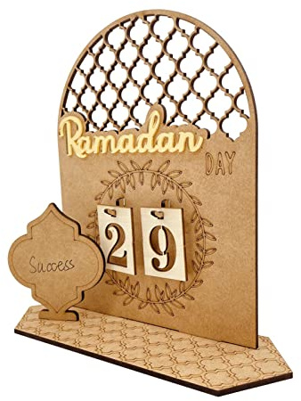 Ramazan Kalender 2025 - Ramazan Adventskalender 2025, Ramazan-Kalender aus Holz | Home Party Dekoration, Handwerk Ornament Ramazan, dekorativer Kalender von Ramazan, 30 Tage, Deco