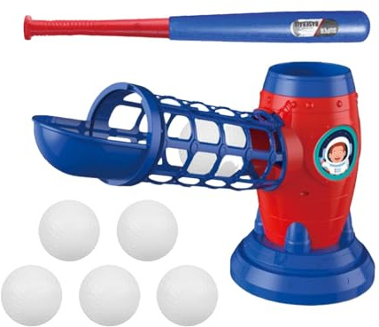 T Ball Set Kids - Baseball-Tenniswurfmaschine, automatische Wurfmaschinen, Outdoor-Baseball-Spielzeug, Baseball-Starter-Maschine