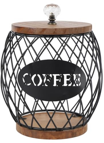 ZPSHYD Coffee Capsule Holder Fruit Shaped Stylish Coffee Pod Storage with Wooden Base Lid Home Decor (Black)