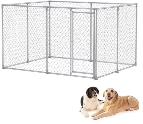 Froadp Hundezwinger Outdoor Hundekäfig mit Abschließbarer Tür 250x200x150cm Hundehütte aus Verzinkter Stahl UV- & Wasserdicht Hundehaus Tierlaufstall für Hunde