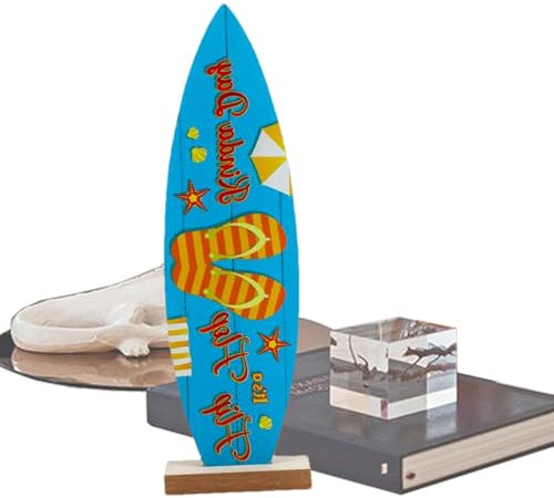 Surfboard Table Top - Surfbrettdekor Für Wand | Multifunktional Surfboard Beach Schilder, Surfbrett Holzstranddekor Für Schlafzimmer, Surfbrettdekor Für Wand, Holz, Wanddekoration, Urlaub