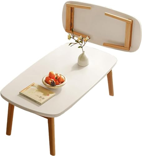 Zusammenklappbarer Beistelltisch, tragbar, multifunktional, japanisch, niedrig, Tatami Chabudai, kleiner Platz, zum Essen für Schlafzimmer, Wohnzimmer, Balkon, Walnut, 100 cm