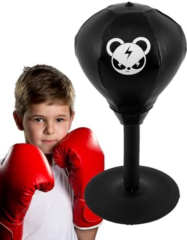 Tisch Boxsack - Schlagball Spielzeug, Stabiler Saugnapf, Trainingsgerät Desktop | Stressabbau für Jugendliche, Erwachsene, Büro, Wohnung, Arbeitszimmer, Wohnheim, Schlafzimmer, Party, Freunde