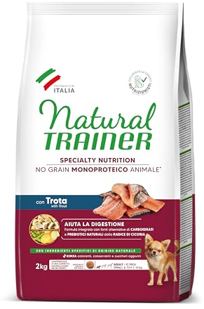 Natural Trainer Sensitive No Grain Monoprotein-Tier – Futter für Hunde Small & Toy mit Forelle – 2 kg