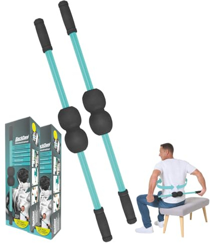BackDani Wirbelsäulen-Trainingsgerät zur Mobilisation & Rotation | Rückenmuskel Training für mehr Beweglichkeit & Stabilität | Ergonomisch, rutschfeste Griffe, inkl. Trainingsposter Back Dani