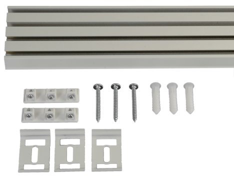 Liedeco Vorhangschiene 4-läufig für Vorhänge, Schiebevorhang weiß L 220 cm