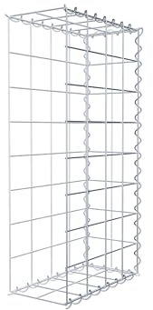 GABIONA Steinkorb-Gabione eckig, Maschenweite 10 x 10 cm, Tiefe 20 cm, Anbau-Korb Typ 2, Spiralverschluss, galvanisch verzinkt (80 x 40 x 20 cm)