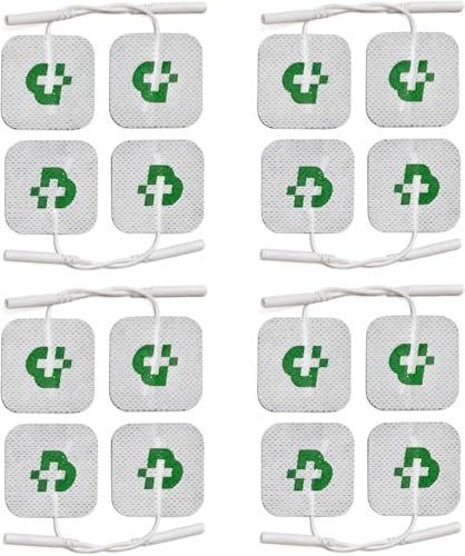 TESMED Elektroden Pads für TENS und EMS Reizstrom-Geräte mit 2mm-Stecker-Anschluss, selbstklebend, 16 Stück je 40x40mm