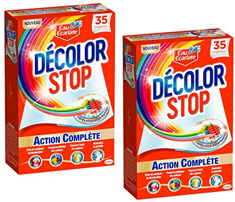 Decolor Stop Décolor Action Complète – 70 Lingettes Anti–Décoloration (Lot De 2 X 35 Lingettes) , Unité 2)