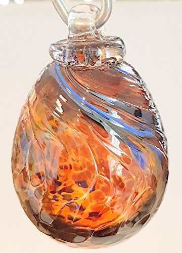 Oberstdorfer Glashütte Osterei metallic zum aufhängen mundgeblasen Kugel buntes Glas Ei Fenster Dekoration Osterschmuck Farbe Amber bunt Höhe ca. 5-6 cm