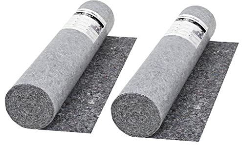 vidaXL 2X Rolle Malervlies rutschfeste Unterseite Komplett Wasserdicht Abdeckvlies Schutzvlies Abdeckflies Vlies Abdeckfolie 50m 280g/m² Grau