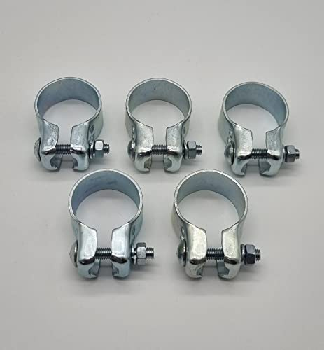 Cartec 5 STÜCK Breitbandschelle Auspuffschelle Montageschellen Klemmschelle Rohrschelle Ø 45 mm Silber