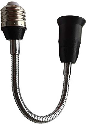 DZYDZR Portalampada E27 da 39 cm Flessibile Adattatore Prolunga a Collo di Cigno Nero Per Lampadine a LED（1,3ft）