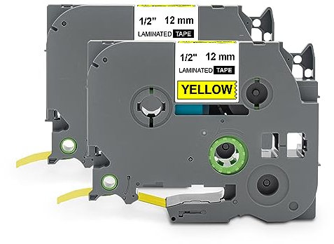 Yellow Yeti 2 Schriftbander TZe-631 TZ-631 schwarz auf gelb 12mm x 8m Etikettenbänd kompatibel für P-Touch PT-1000 PT-H100 PT-D210VP PT-D400 PT-D600VP PT-P700 PT-P750W CUBE Etikettendrucker