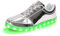 Padgene Damen Herren LED leuchtet Turnschuhe High Top Blinken Trainer USB Ladekabel Spitze bis Paare Schuhe, Silber, 36 EU