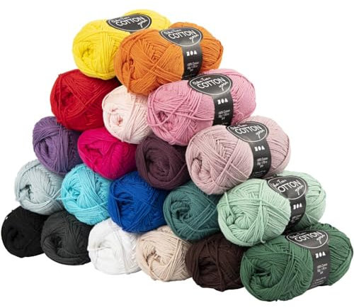 Creativ Filato di cotone, rosso chiaro, taglia unica