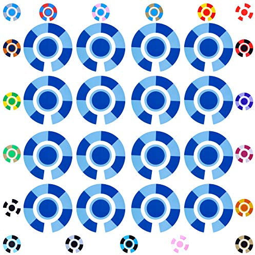 Acclaim Lawn Bowls Identification Stickers Markers Standard 5.5 cm Diameter 4 Full Sets Of 4 Self Adhesive Segmented Two Colour (Navy Blue/Sky Blue)