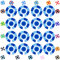 Acclaim Lawn Bowls Identification Stickers Markers Standard 5.5 cm Diameter 4 Full Sets Of 4 Self Adhesive Segmented Two Colour (Navy Blue/Sky Blue)