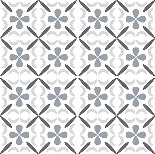 Adzif.biz [ Autocollants pour Carreaux de Sol ] Sticker Carrelage Autocollant I Adhésif carrelage I Modèle : ELI GREY - 30x30 cm - Vendu à l’unité