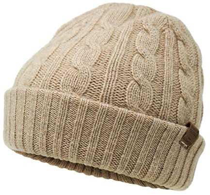 Borges & Scott Die Lux - 100% Kaschmir - Reversible doppellagige Mütze - extra dick - Natürlich
