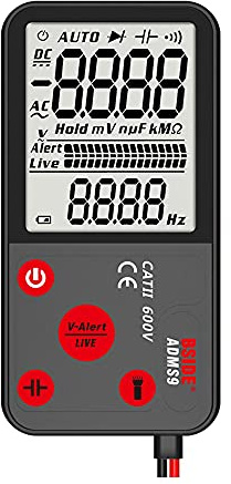 S9 Digital Smart Multimeter DC AC Voltmeter Kondensatordiode NCV Ohm Fire Wire Durchgang Hertz Tester 9999 EBTN Display