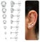 LOLIAS 7 Paar 20G hypoallergene Ohrstecker für Damen Herren Flatback Ohrringe Edelstahl Zirkonia Ohrringe Piercing Ohrknorpel Ohrringe