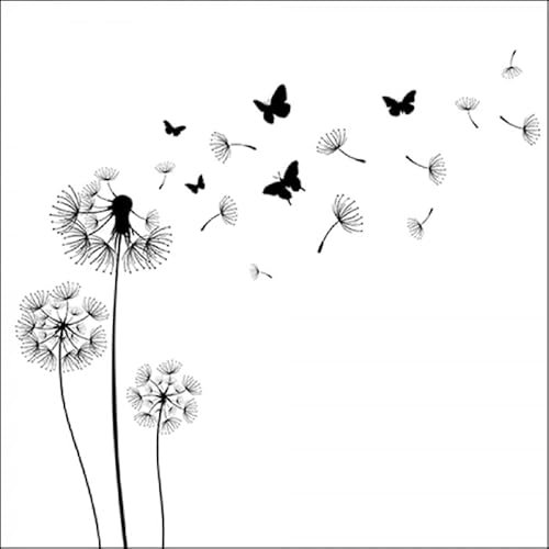 Servietten Blumen 20 Blüten im Wind | schwarz-weiß Frühling Sommer Tischdeko 33x33cm