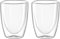Leonardo DUO Doppelwandbecher 2er Set, Glas für Tee und Kaffee, Heissgetränk Tasse, Höhe 11 cm, 300 ml, Glas, 053060