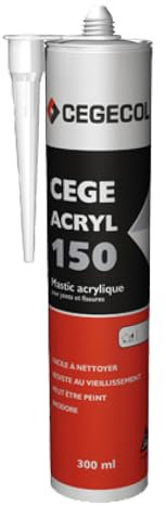 CEGECOL SIKA - Mastic acrylique pour joints de finition et de calfeutrement - CEGE ACRYL Gris -Résiste au vieillissement - Peut être peint - Cartouche de 300ml
