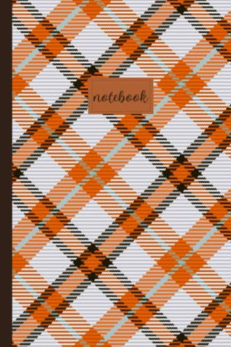 Notebook: 6x9 Blank Lined Fall Vibes Vintage Retro Halloween Thanksgiving Cute Orange and Black Plaid Pattern Seasonal Themed Journal for Writing Down ... Diary, Notebook for Autumn and Fall Lovers!