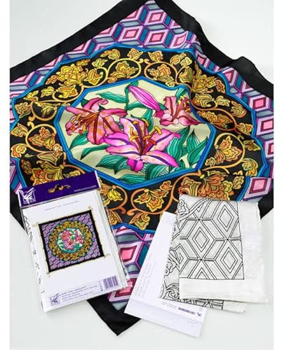 PAINT IT EASY NEU Gutta-Tuch 55x55, Pongé 08, Motiv 'Chine'