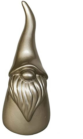 Wichtel aus Keramik 36cm groß Gold Zwerg Kobold Eingang Advent Weihnachten