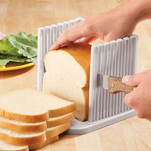 YUMILI Foldable Bread Slicer, Adjustable Cutting Mold Toast Thicknesses Slicing Machine Slicing Bread Assist Tools for Kitchen Baking