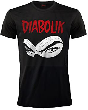 Sabor srl T-Shirt Originale Diabolik, Maglietta a Maniche Corte con Stampa Diabolik con Maschera, con Ologramma di Autenticità, 100% Cotone, Colore Nero (XL)