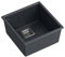 QUADRON fregadero de cocina fregadero de granito de un seno | tamaño 41 x 42 x 22,5 cm color: negro y acero | DAVID 40 fregadero de 1 seno | fregadero moderno con sifón manual